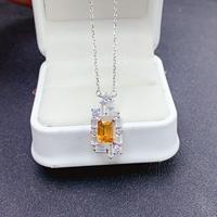 Pendentif Classique en Argent Sterling 925 avec Citrine Naturelle pour Femme, Vente en Gros d'Usine, Cadeau de Luxe pour Fiançailles et Fêtes