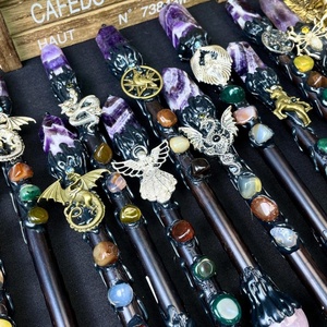 도매 크리스탈 공예 천연 고품질 크리스탈 홀(笏) 혼합 재료 마법 지팡이 장식 및 선물용 - Product Image 5