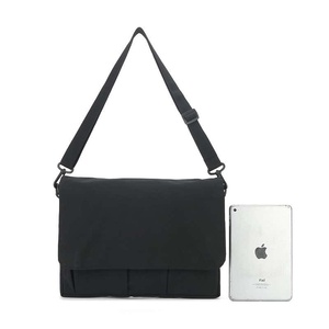 Unisex Messenger <b>Bag</b> Black <b>Canvas</b> Zipper Closure <b>Large</b> Capacity Daily Use All Seasons Men's Shoulder <b>Bag</b> - Product Image 1