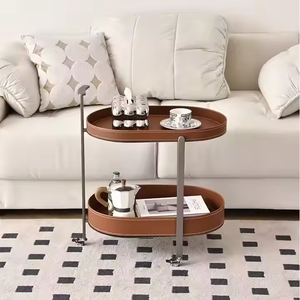 Table basse mobile extensible moderne en métal avec design en cuir de selle pour salon, meubles de maison <span class=keywords><strong>Kingpower</strong></span> KP-D130 - Product Image 3