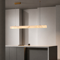 Luminaires suspendus linéaires en marbre de luxe moderne minimaliste, lustre en albâtre pour salle à manger, restaurant, îlot de cuisine