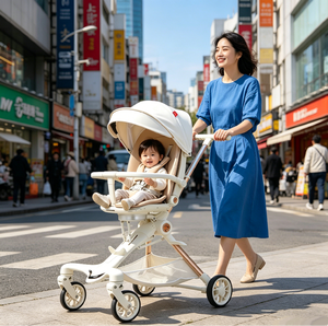 JXB Bestseller Geländegängiger Leichtgewicht-Kinderwagen Ausgestattet mit Sonnenschutzvorhängen - Product Image 1