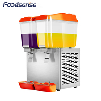 Distributeur de jus multifonction 16Lx2 Pulvérisation/Agitation Distributeur de jus 2 réservoirs Lait Thé Jus froid Boisson Orange Juicer Distributeur