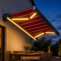 Auvent rétractable commercial en alliage d'aluminium et acrylique pour café, hôtel, restaurant, devanture de magasin, terrasse extérieure