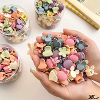 Set Jepit Rambut Mini Full Jar untuk Anak Perempuan, Jepit Rambut Plastik Bentuk Bunga Lucu, Set Jepit Rambut Kecil Matte untuk Aksesoris Rambut Anak