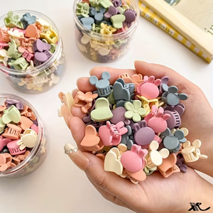 Volledige set mini haarclips voor meisjes, schattige plastic bloemvormige haarclips, kleine matte haarclips voor kinderen, haaraccessoires - Product Image 2