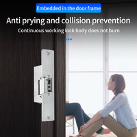 Kunci Pintu Elektrik Fail Safe 12v, Mati Otomatis untuk Mengunci NC/NO, Baja Anti Karat, Kontrol Akses
