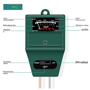 Kit pengukur pH tanah, alat penguji Sensor kelembapan tanah 3-in-1 - Product Image 5