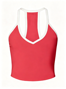 Paquete de 4 Camisetas sin Mangas de Color Sólido para Mujer con Ribete Blanco, Camisetas Casuales de Punto - Product Image 4