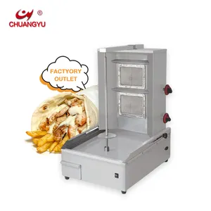 Dumansız Mini elektrikli dikey tavuk kebap balık ızgara Shawarma makinesi Rotisserie