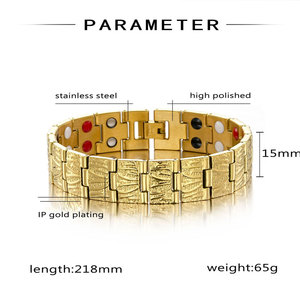 กำไลข้อมือแฟชั่นสแตนเลสสตีลกันน้ำ ป้องกันการหมอง พร้อมชุบทอง 14K 18K ลายทองคำแท่ง แบบแม่เหล็ก สำหรับผู้หญิง - Product Image 6