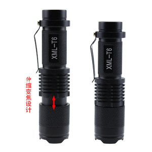 Lampe torche télescopique miniature Sk98 XML T6 avec zoom, 5 vitesses, étanche, en alliage d'aluminium - Product Image 3