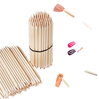 100 pièces/sac Bâtonnets en bois orange double extrémité, repousse-cuticules, coupe-peaux mortes, outils de manucure en bois pour soins des ongles