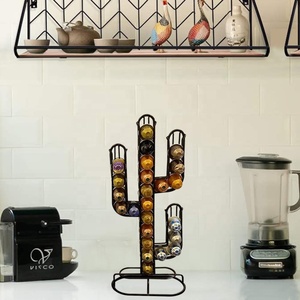 <span class=keywords><strong>Distributeur</strong></span> de capsules de café <span class=keywords><strong>Nespresso</strong></span> en métal à pièces double face avec support de rangement pour dosettes de café Cactus Design - Product Image 4