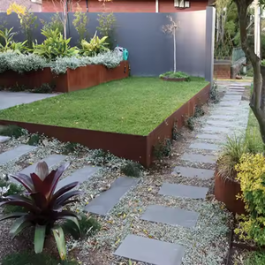 Bordure de jardin en acier corten rouillé pour allées et parterres de fleurs - Product Image 5
