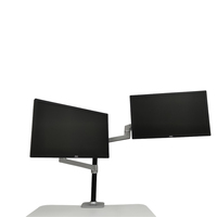 Support de bureau réglable pour double écran en alliage d'aluminium avec bras télescopique pour ordinateur