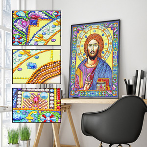 LS speciale dipinto di diamanti fai da te stampato vergine maria e padrino di diamanti speciali arte del diamante a tema religioso - Product Image 5