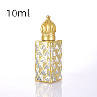 Flacon d'huile essentielle de parfum de style luxe du Moyen-Orient, 15 ml, forme unique, flacon en verre électro-plaqué, fabricant de flacons Atar