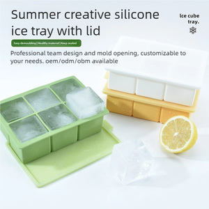 Mềm Linh Hoạt Silicone <span class=keywords><strong>Ice</strong></span> <span class=keywords><strong>Cube</strong></span> Khay Với Nắp Rò Rỉ Bằng Chứng Cho Tủ Đông Nhà Bếp Cocktail Whiskey <span class=keywords><strong>Ice</strong></span> Khuôn Mẫu - Product Image 2