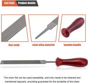 El Kit de afilado de motosierra de 8 piezas incluye limas redondas de 5/32 pulgadas de 3/16 pulgadas y 7/32 pulgadas, kit de limas planas de 6 pulgadas para afilador de motosierra - Product Image 4