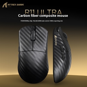 Tấn Công Cá Mập R11 Siêu Carbon Sợi Không Dây 8K Paw3950max Chuột Chơi Game 49G Siêu Nhẹ Lớp Phủ Băng Chuột Ergonomic Chuột - Product Image 6