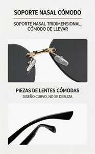 Gafas <span class=keywords><strong>de</strong></span> Sol <span class=keywords><strong>de</strong></span> Lujo para Mujer 2024, Cuadradas, Sin Marco, Azul Rosa Degradado, con Diamantes y Oro, UV400, Venta al Por Mayor - Product Image 4