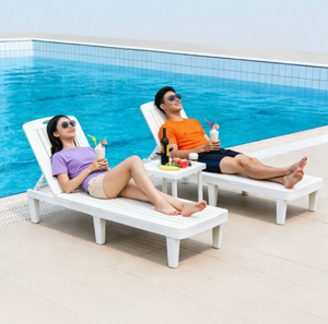 Chaise longue de jardin multifonctionnelle en plastique pour l'extérieur, lit de jardin, chaise longue de piscine, chaise de plage, chaise longue de patio, chaise longue de soleil d'extérieur - Product Image 5