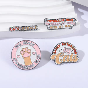 دبابيس معدنية مطلية بالمينا لنادي تقدير القطط مع اقتباسات مضحكة، شارات يُثبت على الياقة، هدايا مجوهرات لمحبي القطط - Product Image 2