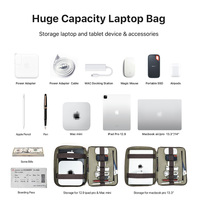 Housse en cuir véritable 13 pouces pour MacBook Mac Mini Travel Laptop Case 12.9 iPad Sleeve PC Accessories Storage Bag