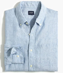 2023 <span class=keywords><strong>camicia</strong></span> a maniche lunghe Casual di <span class=keywords><strong>lino</strong></span> blu chiaro con bottoni per gli uomini abbigliamento estivo traspirante personalizzato per l'autunno - Product Image 3