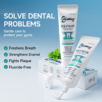 Dentifrice Réparateur et Blanchissant aux Minéraux d'Apatite, Saveur Menthe Fraîche, Mousse Dense et Douce, Sans Fluor, pour Soulagement des Dents Sensibles