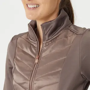 Bayanlar tam Zip ceket at binicilik gösterisi dolgu ceket özelleştirilmiş tasarım