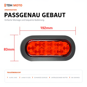 トレーラーテールライト LED 10 ビーズ 12V リアライトトラックキャラバン用ユニバーサル IP67 防水 2 ワットトラックライトアクセサリー - Product Image 4