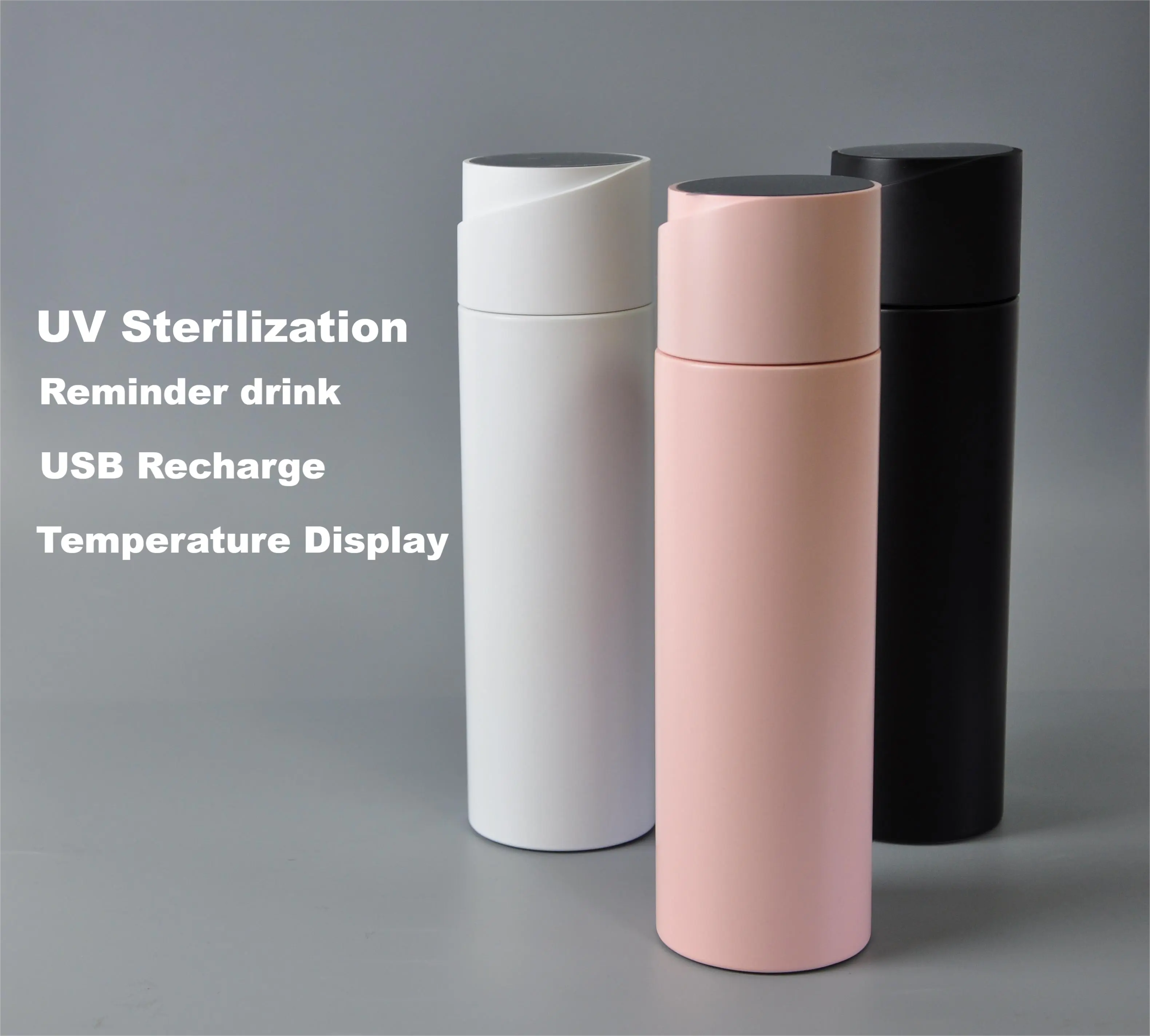 Amazon Insulation smart personalized thermo UV led sterilization self cleaning water bottle