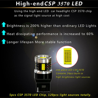 Luz LED de freno BA15S 1156 1157 BAY15D, 3156 3157 30W Canbus con decodificador T20 7440 7443
