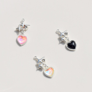 Alloy Heart Pendant Charm For DIY Earrings <b>Bracelets</b> Necklaces Jewelry Findings Fashionable OL Style Zinc Alloy Plated GJ214 - Product Image 2