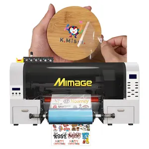 Mimage Factory A3 tamaño UV DTF impresora con barniz de color para regalos de la caja del teléfono foto bola metal plástico cuero taza máquina