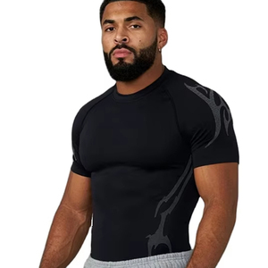 Camiseta Deportiva de Manga Corta para Hombre, Estilo Gótico, de Secado Rápido, Ajustada, Elástica, para Entrenamiento y Deportes - Product Image 1