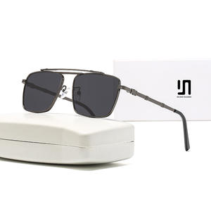 Lunettes de soleil unisexes en métal, monture carrée, protection UV400, type 3, verres PC, monture noire, pour la conduite et les activités de plein air - Product Image 5