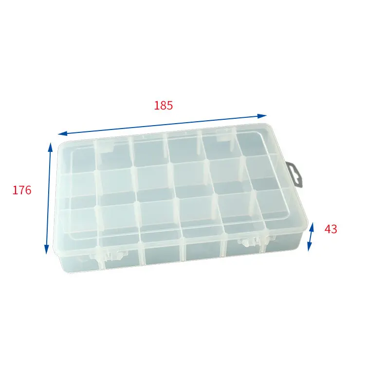 SPC201 Kotak Penyimpanan Transparan, Kotak Peralatan Plastik Penjualan Langsung Pabrik 176*185*43 Mm