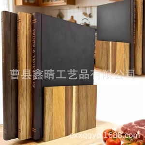 Tabla de cortar de madera estilo libro Xinqing, juego de tres piezas de madera de acacia, tabla multifunción para cortar carne en la cocina - Product Image 5