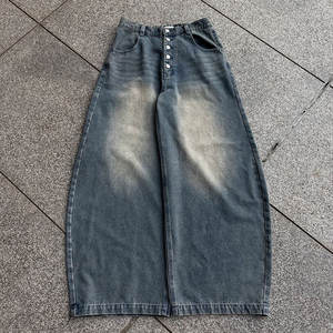 Pantalones Vaqueros Anchos de Pierna Ancha con Botones, Diseño Personalizado, Talla Grande para <span class=keywords><strong>Hombre</strong></span>, Pantalones de Mezclilla para <span class=keywords><strong>Hombre</strong></span> - Product Image 5