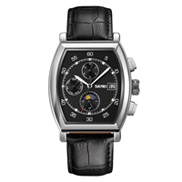 SKMEI — montre à quartz en cuir véritable pour hommes, bracelet automatique, boîtier en alliage, 9247