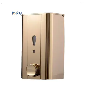 Dispensador de jabón líquido cuadrado de acero inoxidable, diseño exprimible para baño, cocina, hotel