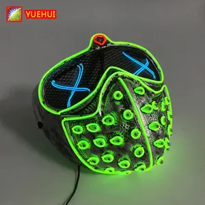 Genial Máscara Ciberpunk Luminosa LED <span class=keywords><strong>de</strong></span> Calavera para Halloween, Cosplay y Accesorios <span class=keywords><strong>de</strong></span> Disfraces para Fiestas, Máscara que Brilla en <span class=keywords><strong>la</strong></span> Oscuridad - Product Image 5