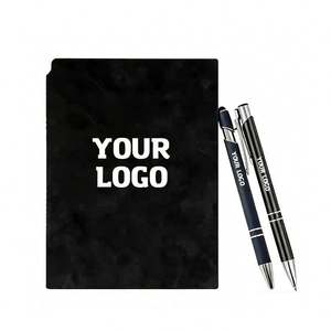 Carnet de notes A5 à couverture rigide en cuir, ligné, avec logo personnalisé noir, pour étudiants, cadeau promotionnel, vente en gros - Product Image 1