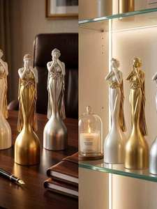 Trophée sur mesure en métal plaqué et peint haut de gamme, figurine de déesse avec design <span class=keywords><strong>MUSE</strong></span> pour les récompenses annuelles ; Coffret cadeau sur mesure - Product Image 5