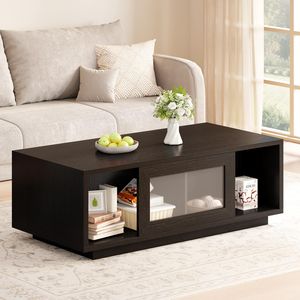 Nuovo Arrivo: Tavolino da Caffè in Legno con Ampio Spazio di Archiviazione e Porta Scorrevole - Product Image 4