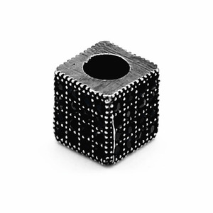 Cuentas cuadradas de acero inoxidable yunnique con pedrería para la fabricación de pulseras GZY-PJ0210 - Product Image 1