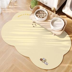 Mengju Pet <b>Mat</b> Rounded Cartoon Print Non Slip Waterproof Easy Clean Floor <b>Mat</b> For Living Room - Product Image 2